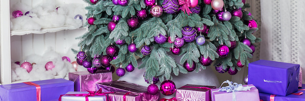 kerstdecoratie paars