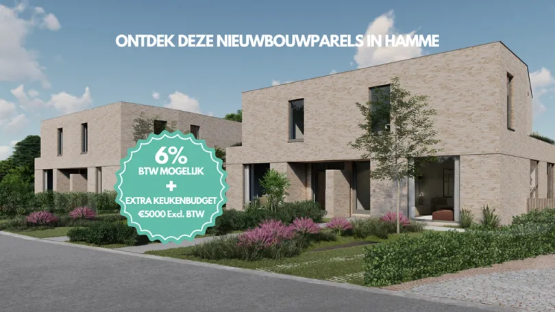Nieuwbouwwoningen met 3 of 4 slaapkamers in hartje Kastel (Hamme)0