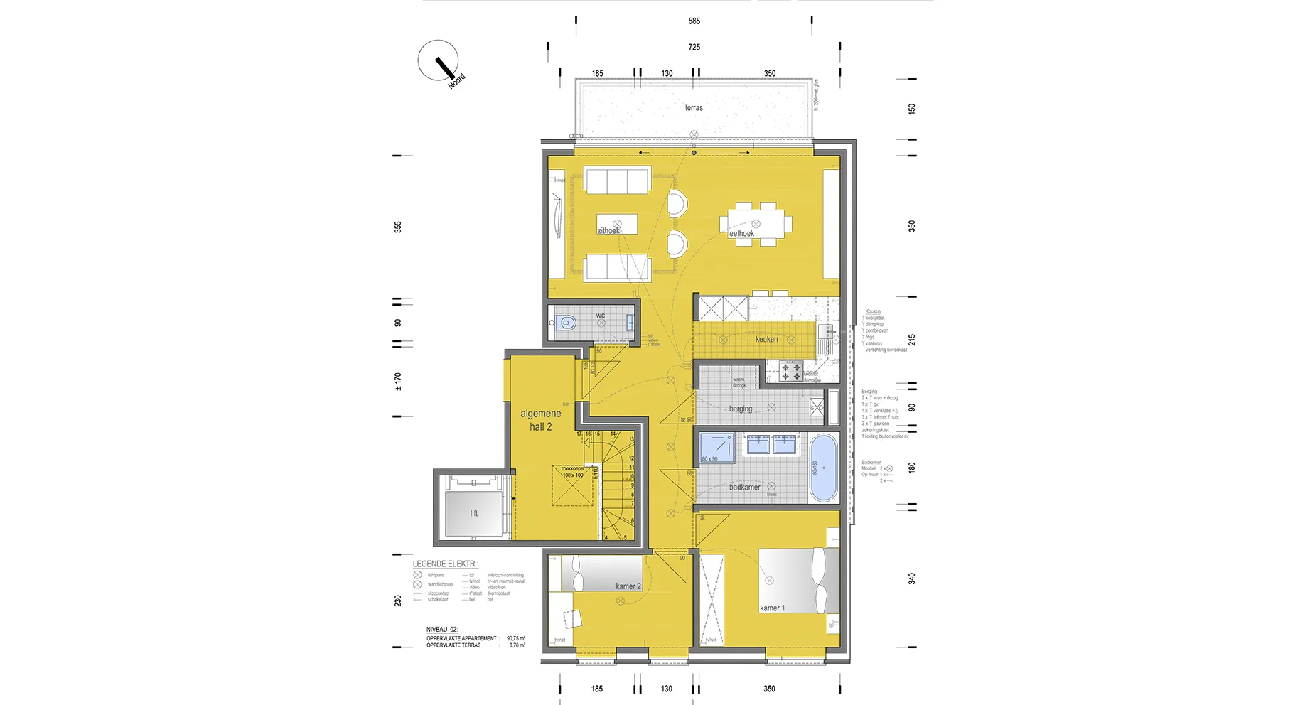 Twee slaapkamer appartement met terras (33/022 - 31/021 - 31/022)