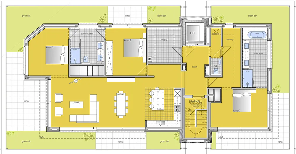 Magnificent penthouse (183m2) with immense terraces (144m2) - (04.1)