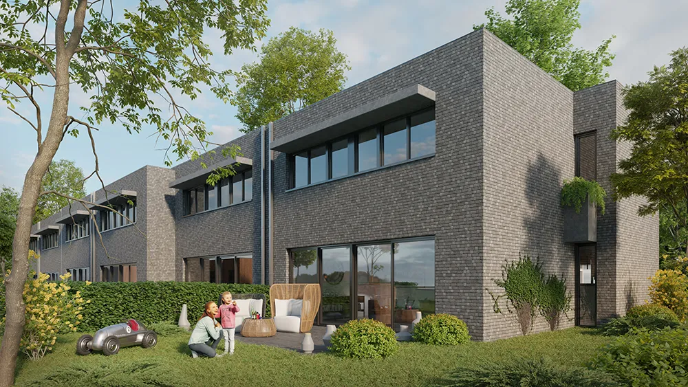Three fronted new-build house in green park environment (1)1