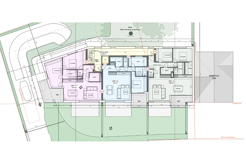 Vergunde projectgrond voor 8 (in de toekomst 9) appartementen